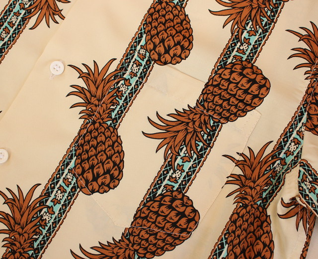 KONA BAY HAWAII コナベイハワイ パイナップル柄 アロハシャツ　L wolfpack-ss_kb-ss-pa