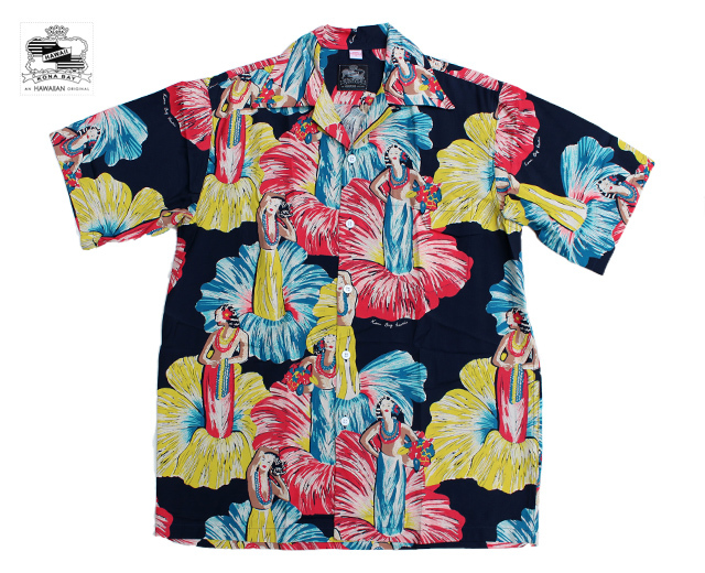 Kona Bay Hawaii コナベイハワイ アロハシャツ フラガール HULA