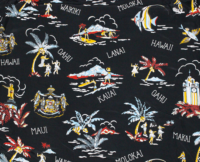 Kona Bay Hawaii コナベイハワイ 長袖アロハシャツ ハワイアイランド