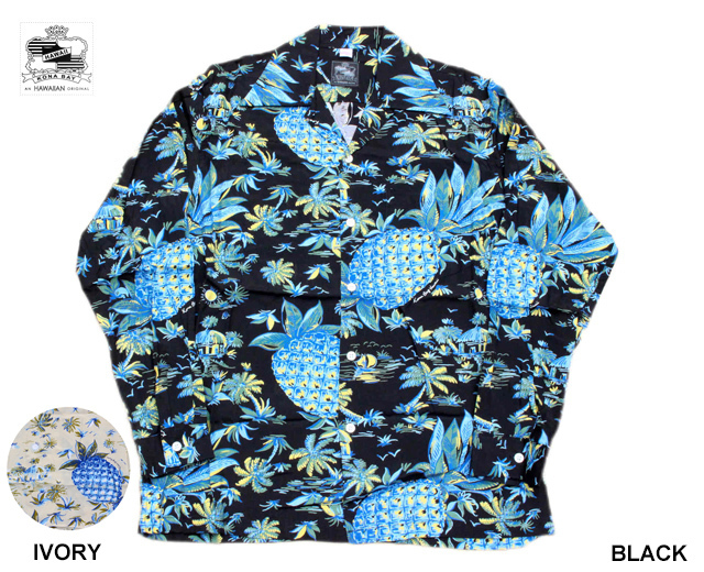 KONABAYHAWAII コナベイハワイ 長袖 アロハシャツ