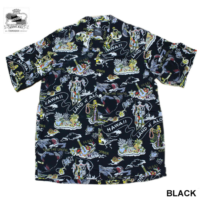 コナベイハワイ アロハシャツ サイズS ブラック ランドオブアロハ KonaBayHawaii コナベイハワイ アロハシャツ Land of Aloha ランドオブ
