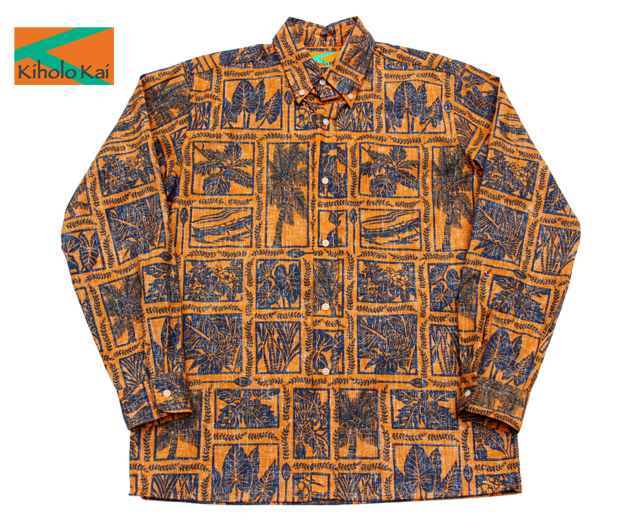 キホロカイ 長袖アロハシャツ