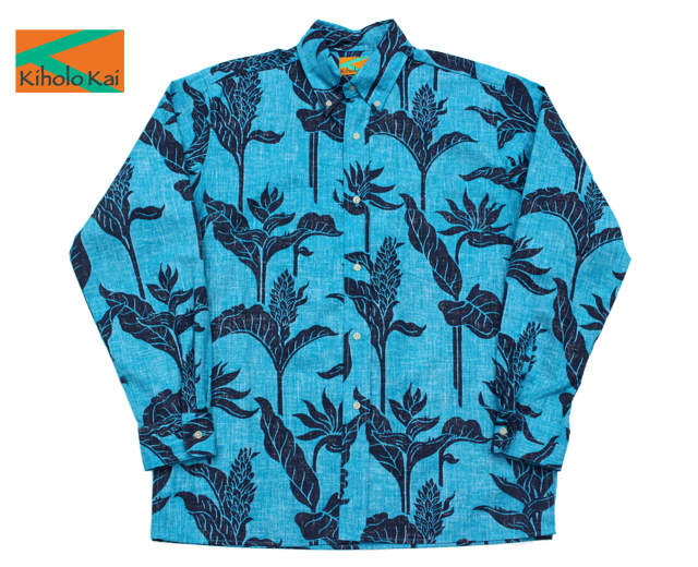 キホロカイ 長袖アロハシャツ