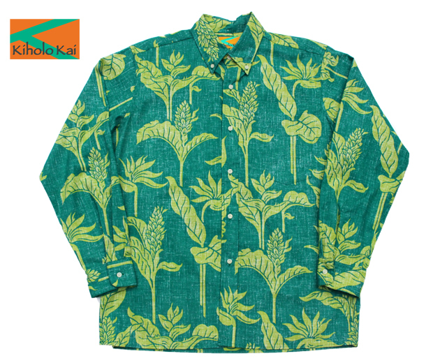 キホロカイ 長袖アロハシャツ
