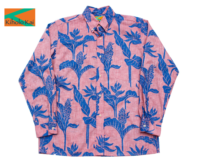キホロカイ 長袖アロハシャツ