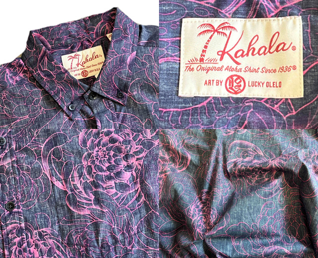 KAHALA カハラ アロハシャツ ラッキーオレロ ハワイ製