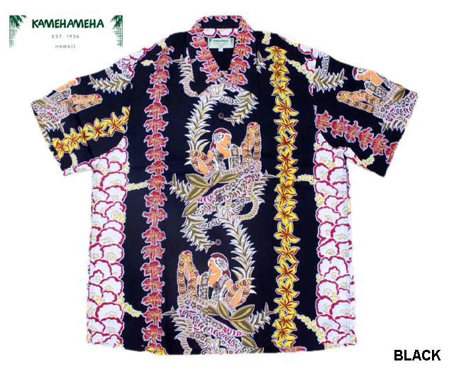KAMEHAMEHA カメハメハ アロハシャツ Lei Lady レイレディ レーヨン タイ製