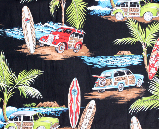 KY'S アロハシャツ Woody Surfboa ウッディー サーフボード ハワイ製