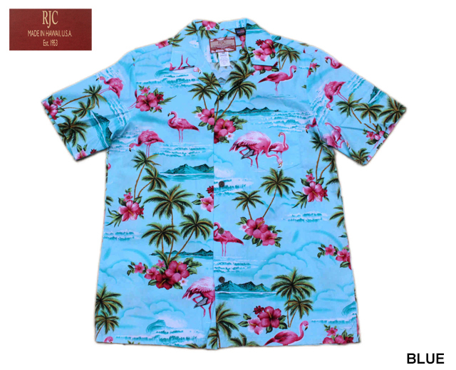 RJC ロバート・J・クランシー アロハシャツ フラミンゴ＆ハイビスカス