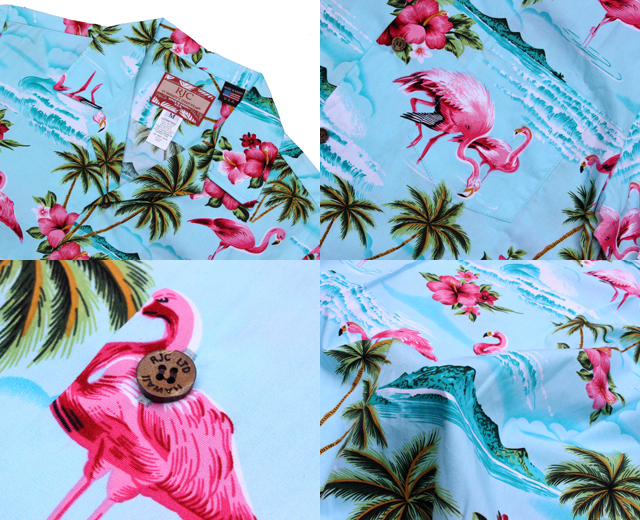 RJC ロバート・J・クランシー アロハシャツ フラミンゴ＆ハイビスカス