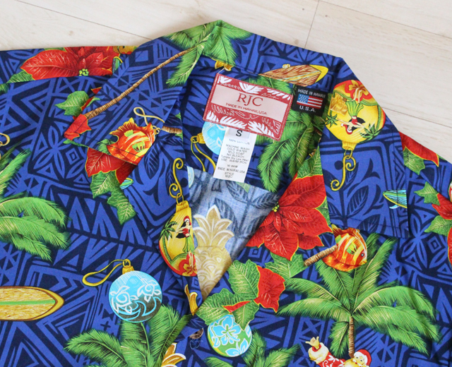 アロハ風サンタ　ハワイ現地物 RJC/ロバート・J・クランシー アロハシャツ クリスマス サンタ