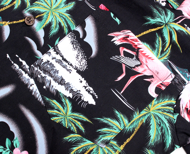 RJC ロバート・J・クランシー アロハシャツ フラミンゴ ボーイズサイズ