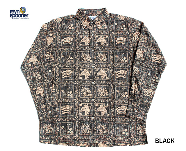 Reyn Spooner レインスプーナー 長袖 アロハシャツ ラハイナセーラー L 