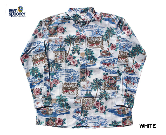 レインスプーナー 長袖 アロハシャツ