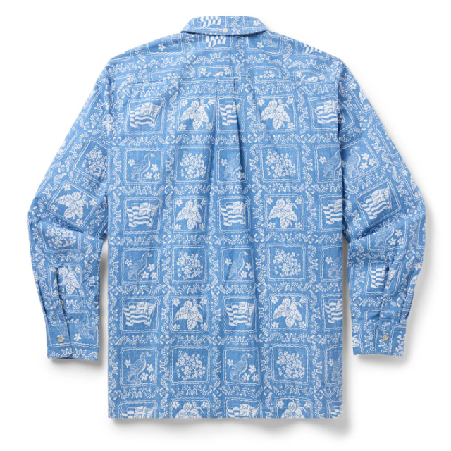 Reyn Spooner レインスプーナー 長袖 アロハシャツ ラハイナセーラー L