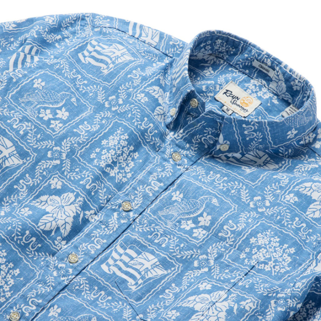 Reyn Spooner レインスプーナー 長袖 アロハシャツ ラハイナセーラー L