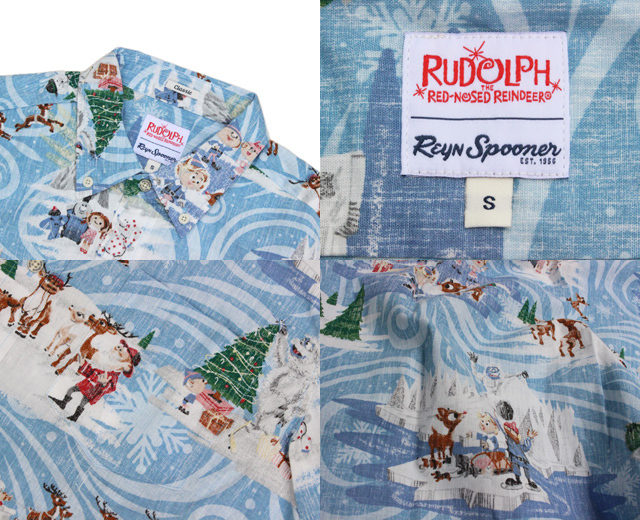 ReynSpooner レインスプーナー アロハシャツ ルドルフ赤鼻のトナカイ