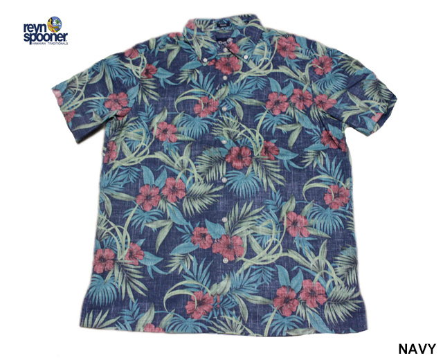 reyn spooner アロハシャツ　花柄 reyn spooner 半袖シャツ アロハシャツ 開襟 花柄 水色 オレンジ