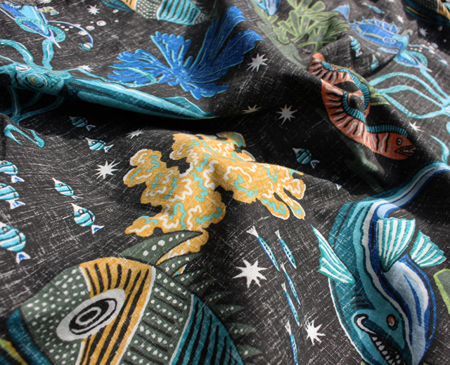 Reyn Spooner レインスプーナー アロハシャツ 深海 DEEP SEA JIVE 黒 