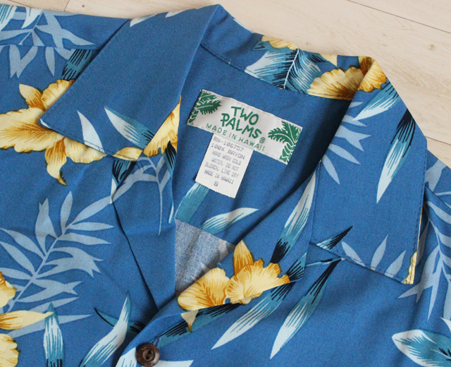 TWO PALMS/トゥーパームス アロハシャツ オーキッド レーヨン 青