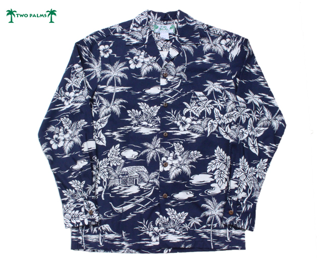 トゥーパーム長袖 アロハシャツ ハワイ製