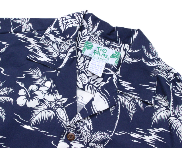 トゥーパーム長袖 アロハシャツ ハワイ製