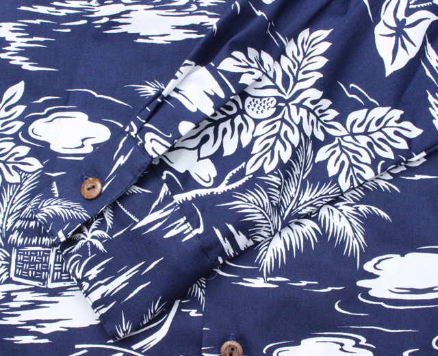 トゥーパーム長袖 アロハシャツ ハワイ製