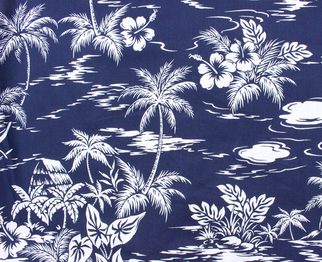 トゥーパーム長袖 アロハシャツ ハワイ製