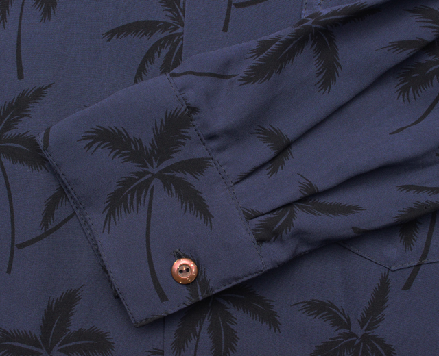 トゥーパーム長袖 アロハシャツ ハワイ製