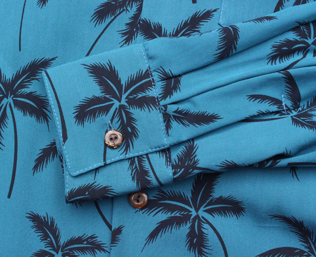 トゥーパーム長袖 アロハシャツ ハワイ製