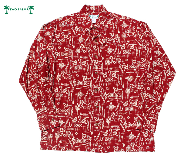 トゥーパームス 長袖 アロハシャツ ハワイ製