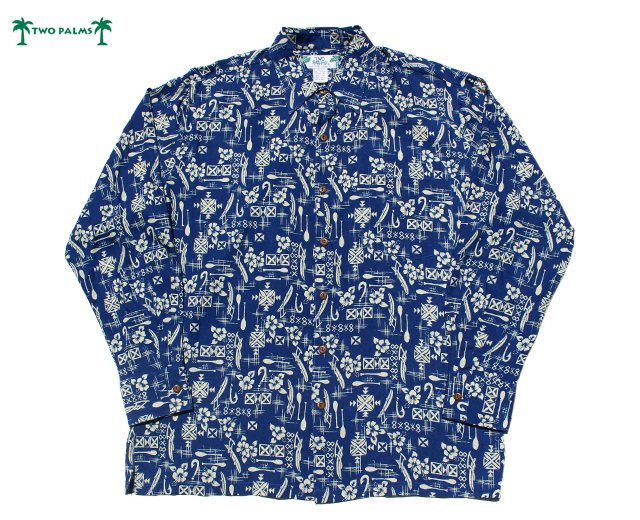 トゥーパームス 長袖 アロハシャツ ハワイ製