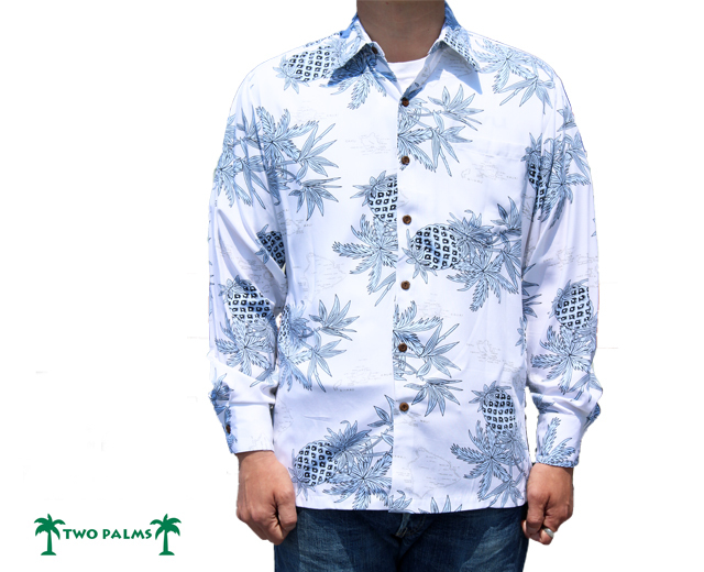 トゥーパームス 長袖 アロハシャツ ハワイ製