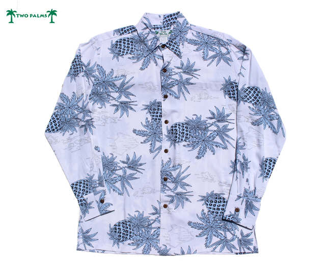 トゥーパームス 長袖 アロハシャツ ハワイ製