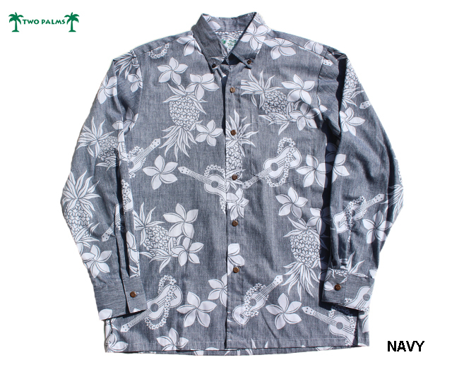 トゥーパームス 長袖 アロハシャツ ハワイ製