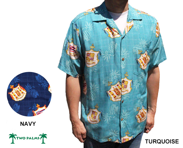 TWOPALMS アロハ　新品　シャツ Two Palms メンズ アロハシャツ [オーキッドモンステラ/ネイビー