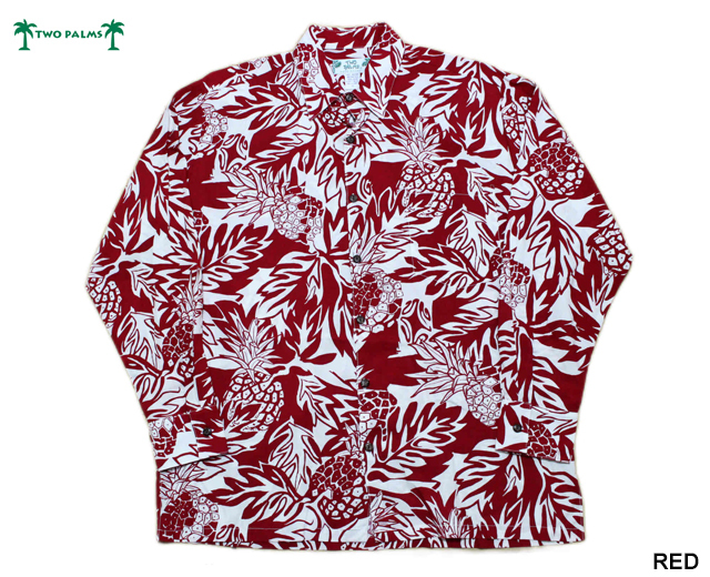 新品　トゥーパームス　長袖アロハシャツ　TWOPALMS フラダンス TWOPALMS トゥーパームス 長袖アロハシャツ L/S Hula Hat ハワイ