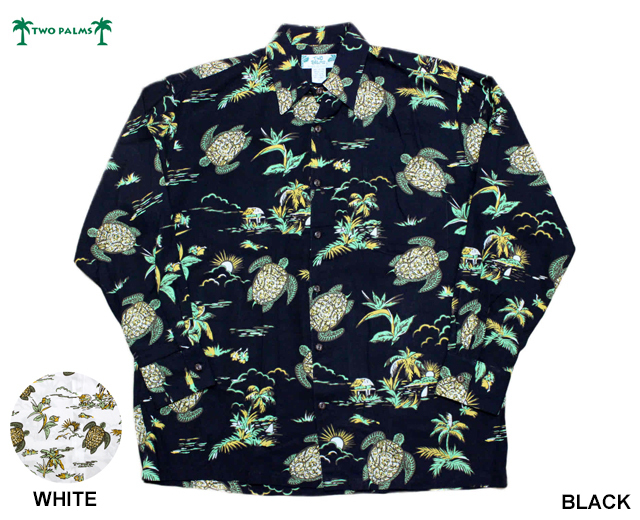 TWOPALMS トゥーパームス 長袖アロハシャツ ハワイ製
