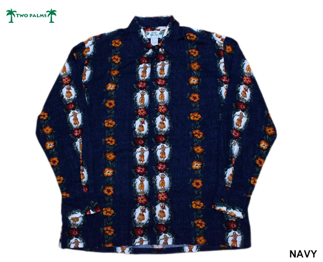 TWOPALMS トゥーパームス 長袖アロハシャツ ハワイ製