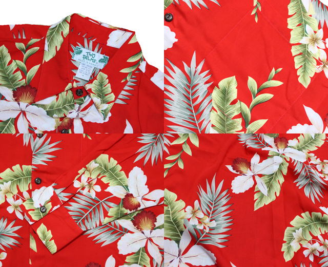 TWOPALMS トゥーパームス 長袖アロハシャツ L/S Hawaiian Orchid