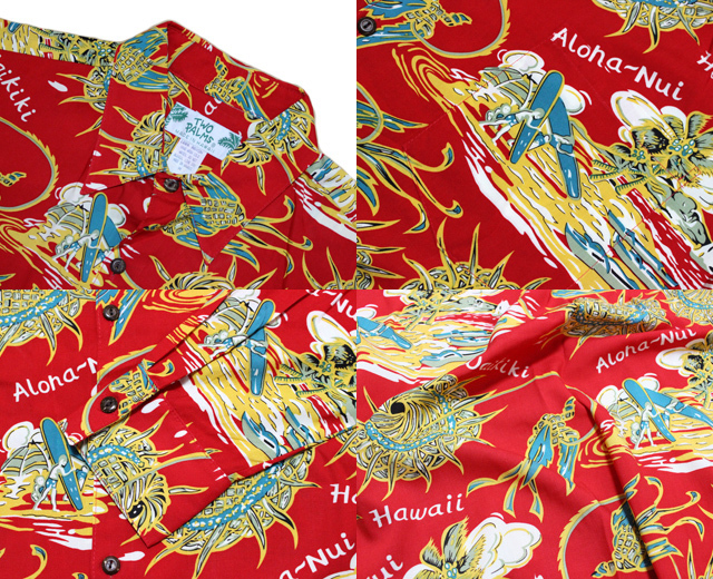 TWOPALMS トゥーパームス 長袖アロハシャツ ハワイ製