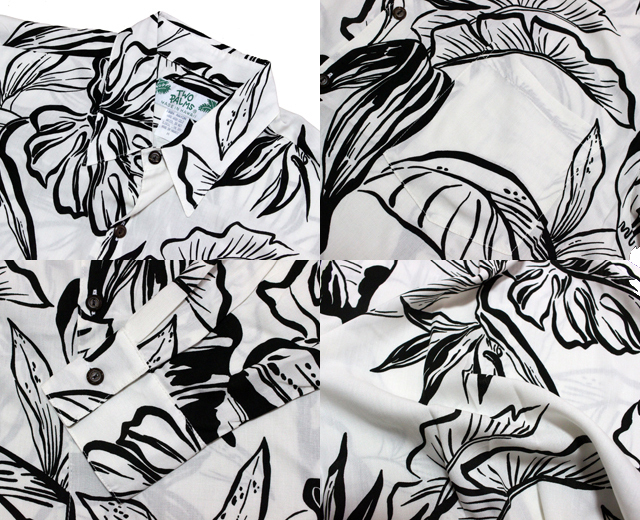 TWOPALMS トゥーパームス 長袖アロハシャツ ハワイ製