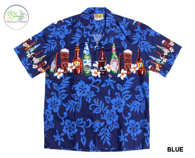 ウィーニーファッション アロハシャツ ハワイ製 ビール