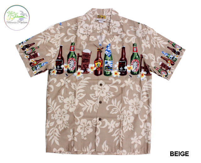 ウィーニーファッション アロハシャツ ハワイ製 ビール