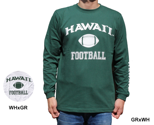 ハワイ大学 長袖Tシャツ フットボール「UH FOOTBALL L/S Tee」アメカジ