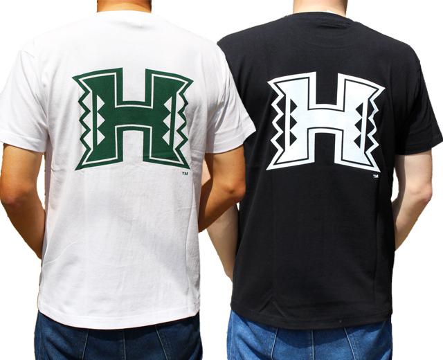 ハワイ大学 半袖Tシャツ「UH Tee」アメカジ 白 ホワイト 黒 ブラック