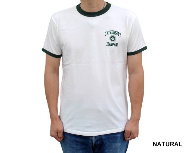 ハワイ大学 半袖リンガーTシャツ「UH RINGER Tee」アメカジ ナチュラル
