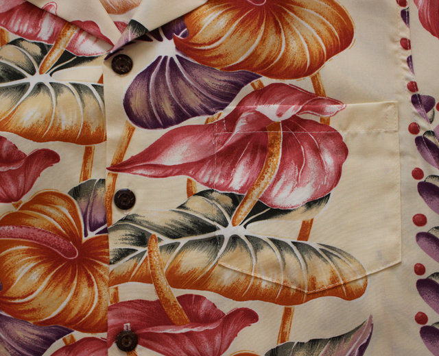 カラカウア　アロハシャツ　アンスリウム