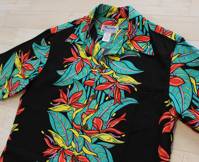 カラカウア　アロハシャツ　ヘリコニア