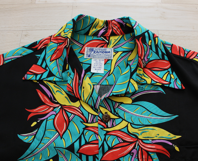 カラカウア　アロハシャツ　ヘリコニア